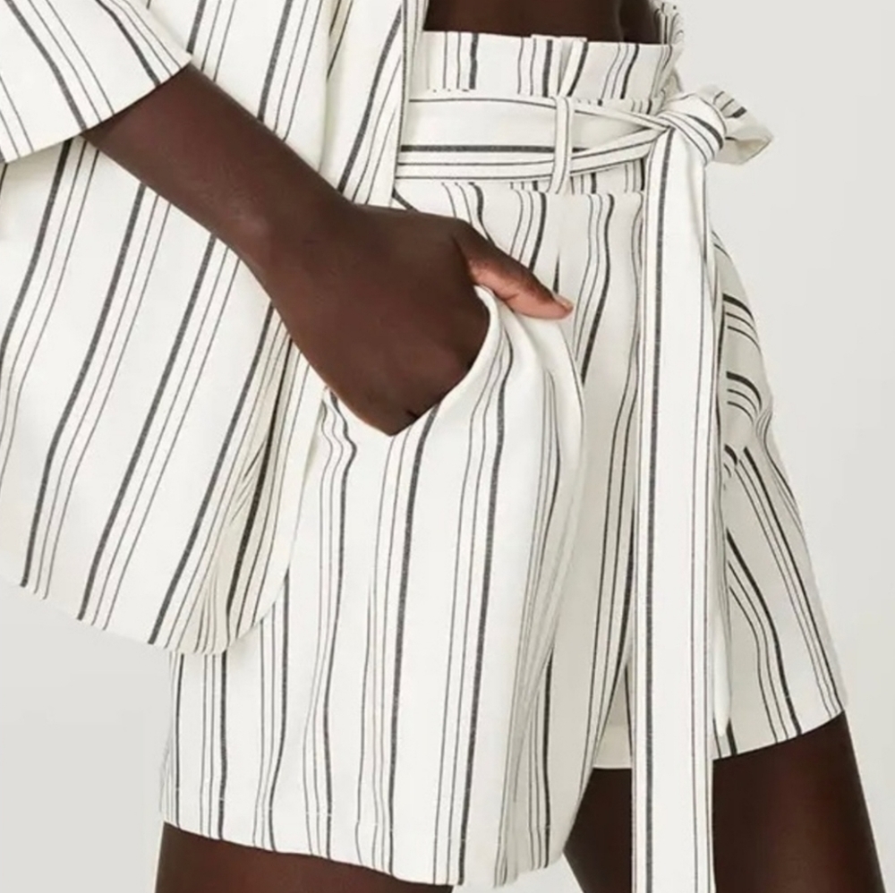 Great Jones Striped Tie Waist Shorts
